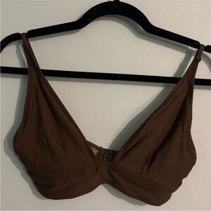 J. Crew Womens Brown Bikini Top  Adjustable Straps Sz Small Buckle Back Closure